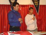 Chris Taylor outlines his plan and goals to supporters during the 2006 Shirt Presentation Night. Team manager is Ben Anastasiadi